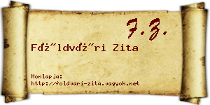 Földvári Zita névjegykártya