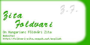 zita foldvari business card